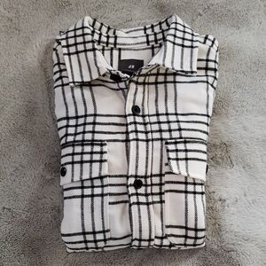 H&M Monochrome Men's Checkered Shirt Jacket